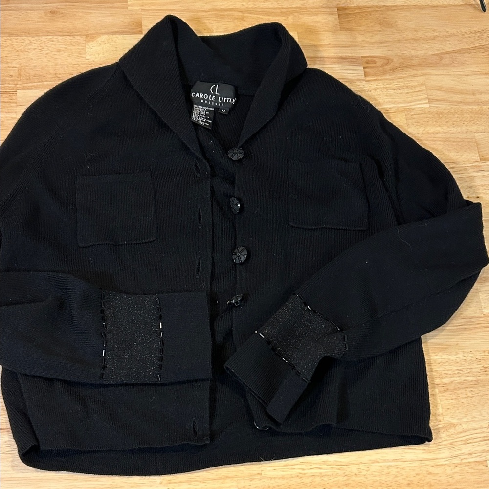 Vintage  black Carole Little Dresses brand cardigan sweater